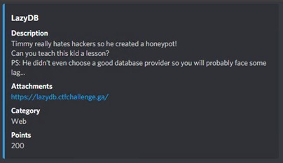 CTF Lazy DB 