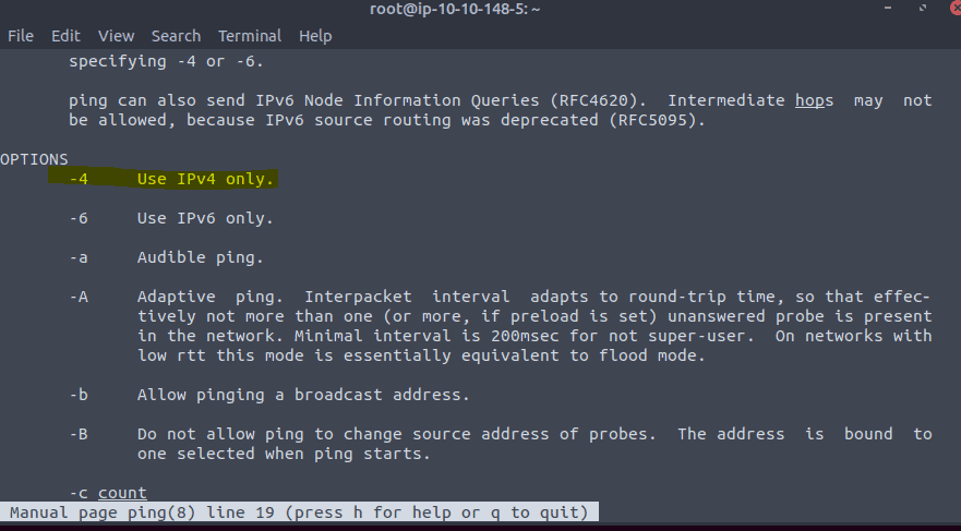 Introductory Networking - man ping