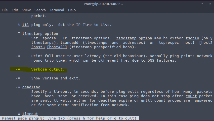 Introductory Networking - man ping