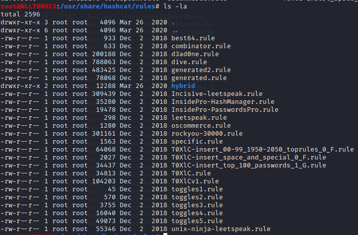 Create a password list with hashcat 