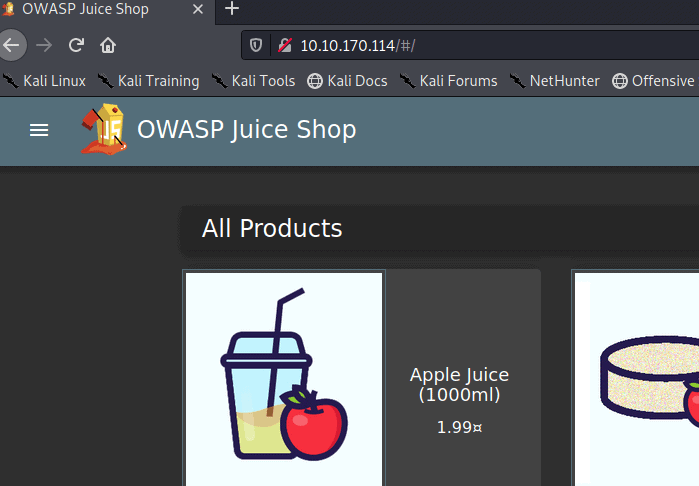 OWASP Juice Shop on tryhackme