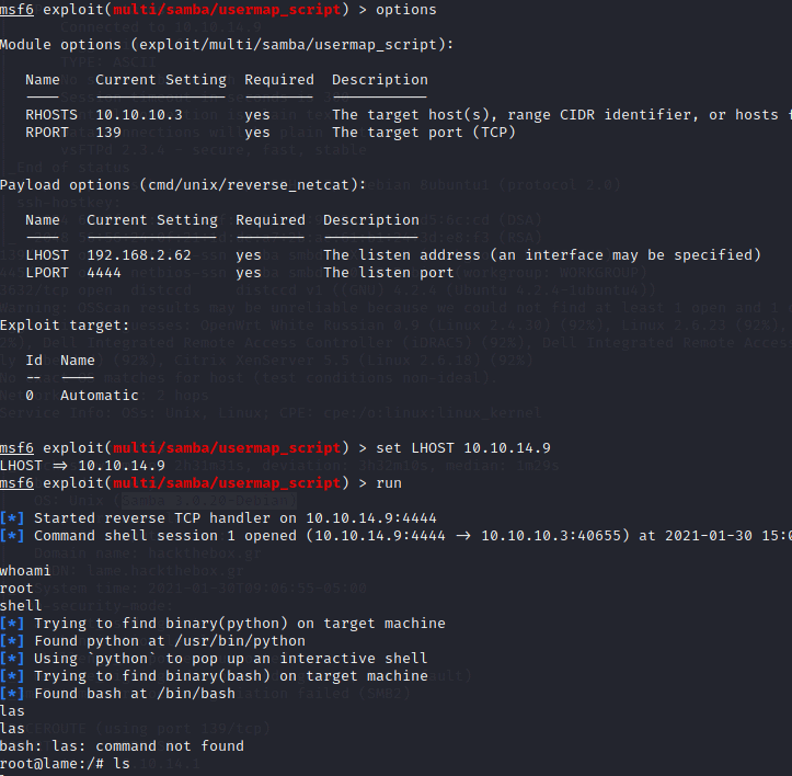 Lame - HackTheBox write up