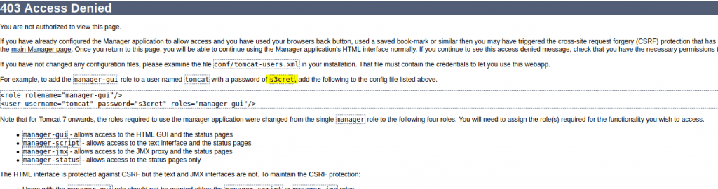 tomcat default credentials