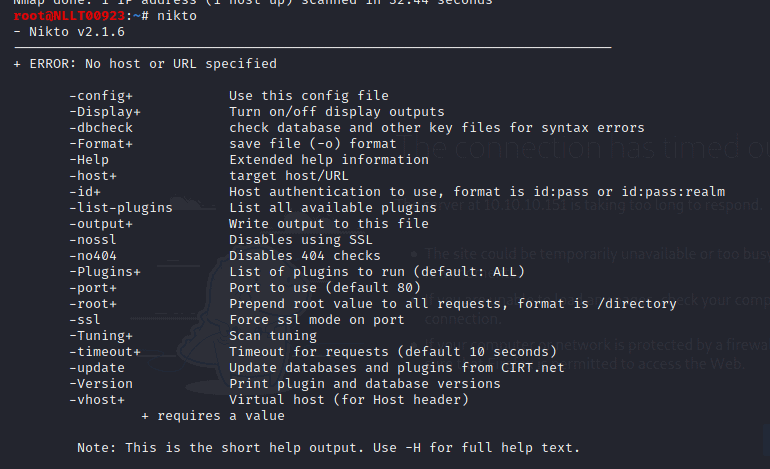 nikto scan