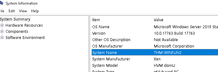 system name