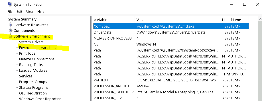 windows system information