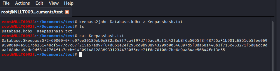 use john the ripper to crack keepass