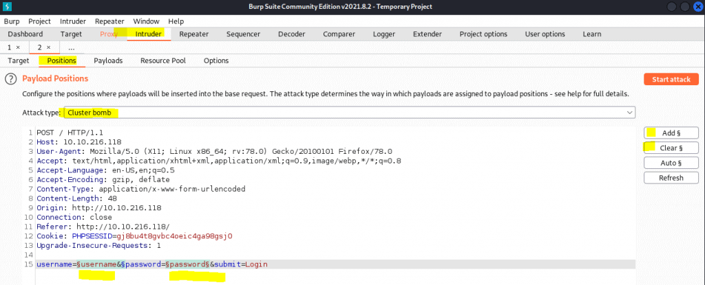 Burp suite cluster bomb attack